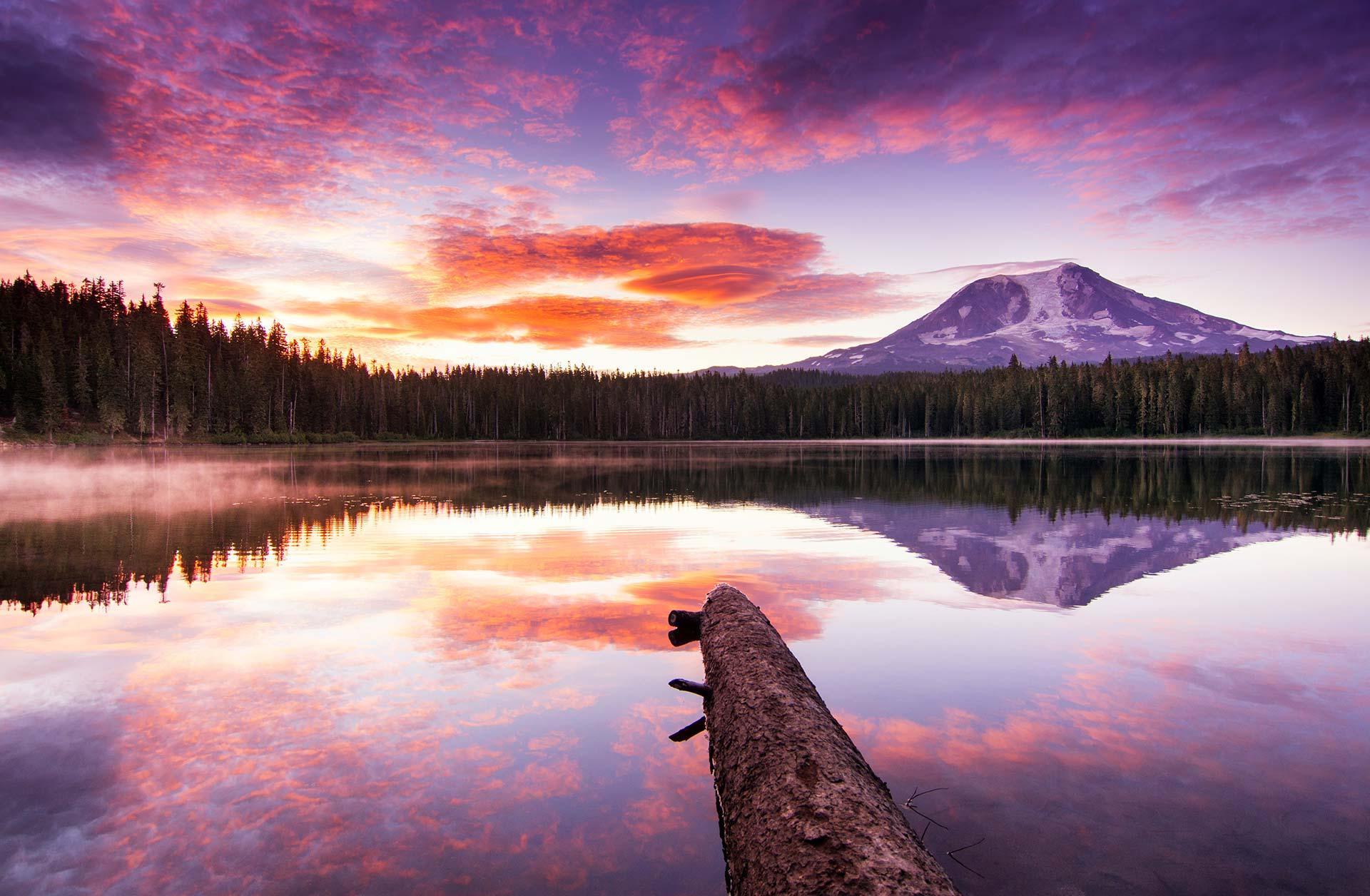 Mountain, Trees, and Lake